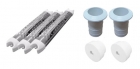 Kit 3 Degraus Inox Sodramar + Chumbador E Ponteira Piscina